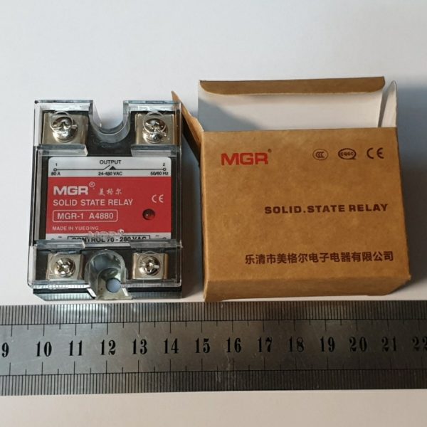 Реле твердотельное SSRA 4880 24-480VAC, 80A , управление 70-280VAC