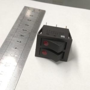 Выключатель клавишный сдвоеный подсветка 220V 10A