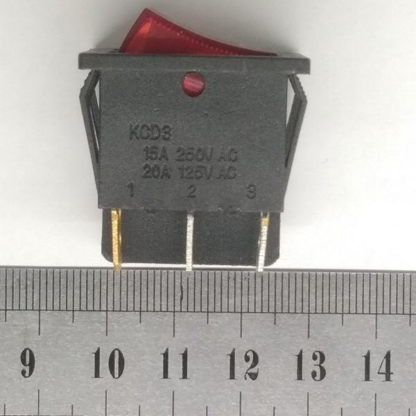 Выключатель клавишный сдвоеный подсветка 220V 10A — изображение 2