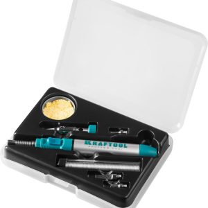 KRAFTOOL SolderGas 70B 30-70Вт 1300°С горелка набор 8-в-1, Газовый паяльник (55504-H8)