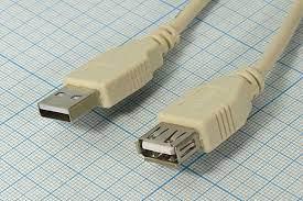 Кабель USB (USB A - гн. USB A) 1.8 метра, серый REXANT