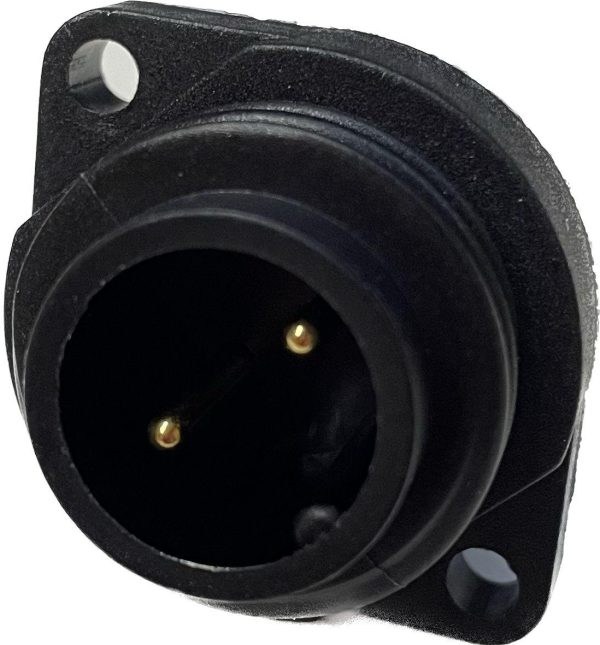 Разъем PWF-02PMMS-SC7001, папа на корпус, 12А, 2pin, защита IPX7