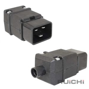 Разъем питания штекерный (вилка) RUICHI IEC-320-C20, 3-контактный, 220 В, 16 А, прямой 15-019