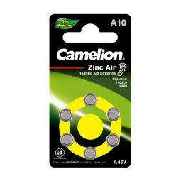 Bat A-10 БАТАРЕЙКА CAMELION ZINC AIR A10-BP6(0%HG) 6 ШТ. В БЛИСТЕРЕ