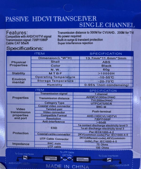 Converter LLT-202  A/V витая пара, удлинитель