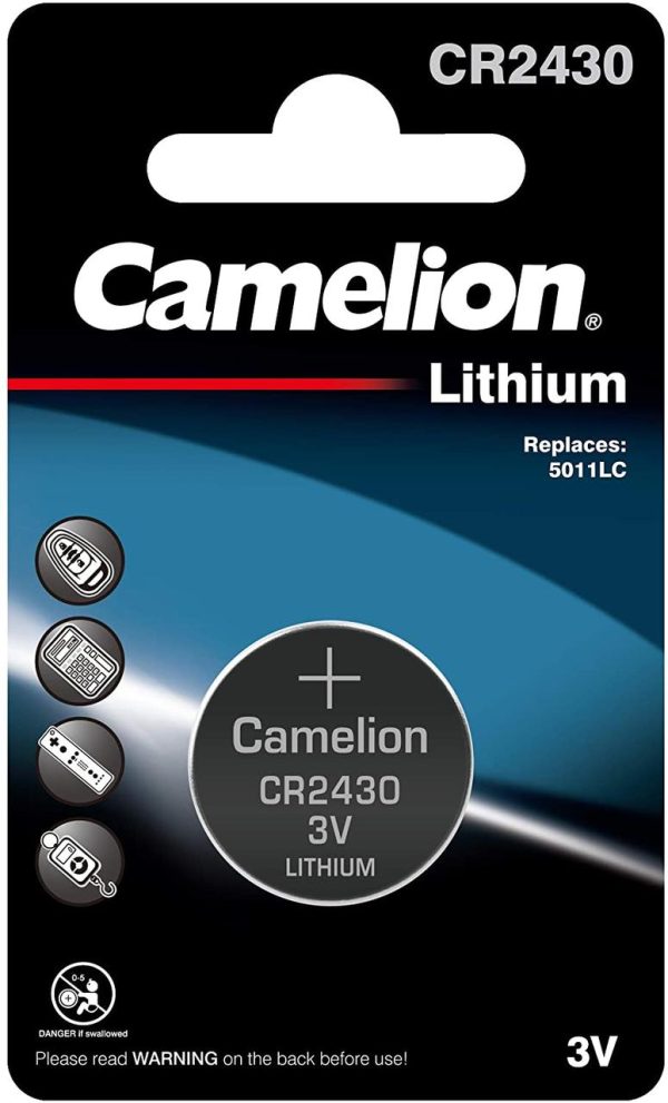 Батарейка, CAMELION, CR2430-BP1 Lithium Battery, CR2430, 3V, 220 mAh, 1 шт.