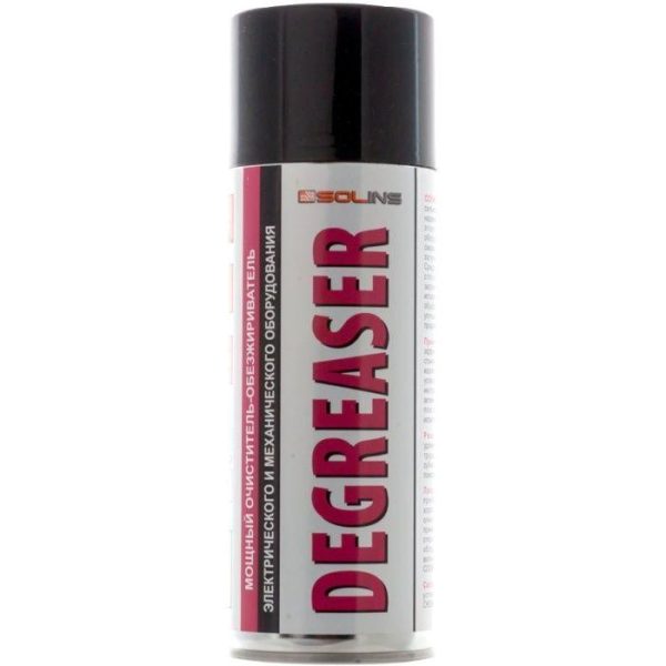 Solins DEGREASER,мощный очиститель, удаляющий жир и масло, Аэрозоль-400мл