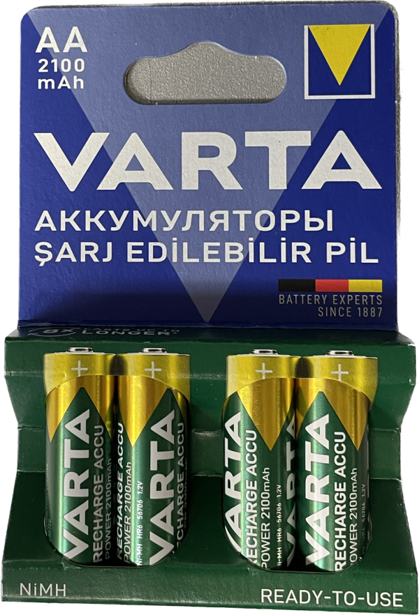 Аккумулятор VARTA R2U Mignon 2100mAh 1.2V-HR6/AA (4шт)