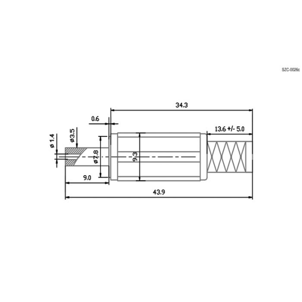 SZC-0026с/3.5*1.4  mm Разъём питания штырьковый — изображение 2