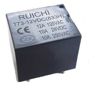Электромагнитное реле RUICHI T73 12VDC (833H) 10A, монтаж DIP