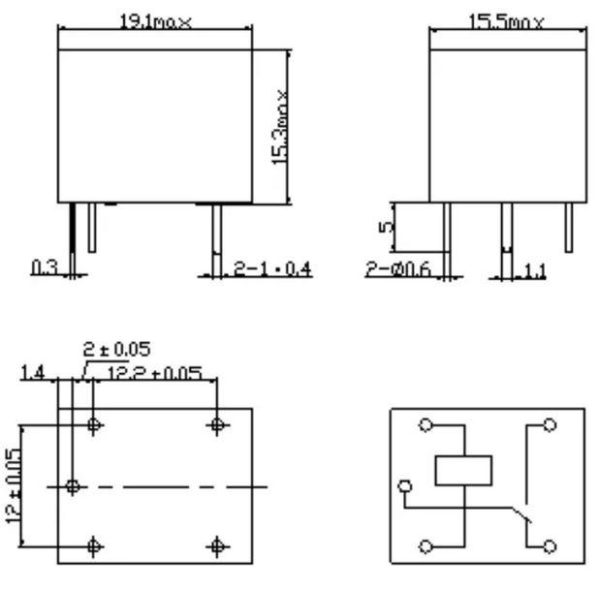 Электромагнитное реле RUICHI T73 12VDC (833H) 10A, монтаж DIP — изображение 2