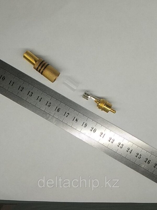 Разъем штекер RCA металл пайка ZN чёрный/красный GOLD PROCONNECT — изображение 2