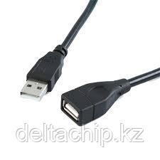 Кабель USB (USB A - гн. USB A) 5 метров, серый REXANT