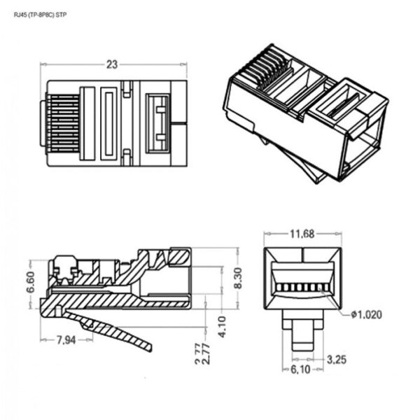 Разъем: RJ45(TP-8P8C) STP экранированный — изображение 2