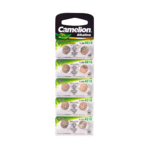 Батарейка, CAMELION, AG10-BP10(0%Hg), Alkaline, AG10, 1.5V, 0% Ртути, 1 шт.