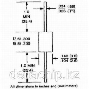 1N5395 Диод выпрямительный 400V 1.5A (DO15)