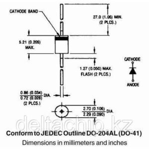 1N5819 Диод Шоттки 40V 1A DO-41