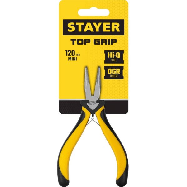 Тонкогубцы изогнутые TopGrip, STAYER 2218-3, 120мм — изображение 2