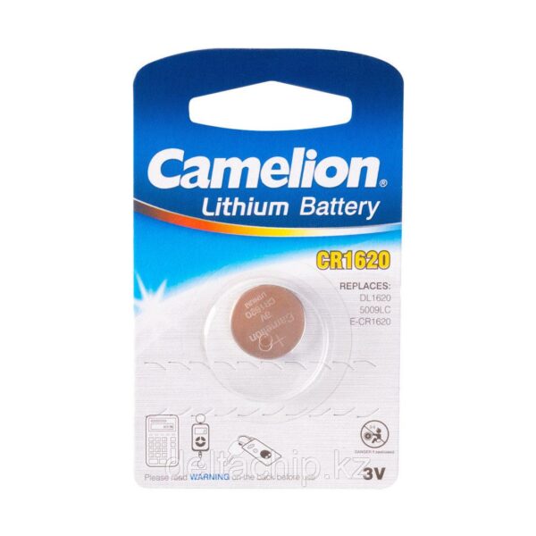Батарейка, CAMELION, CR1620-BP1, Lithium Battery, CR1620, 3V, 70 mAh, 1 шт. — изображение 2