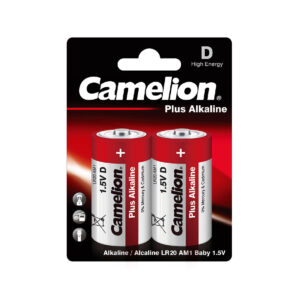 Батарейка, CAMELION, LR20-BP2, Plus Alkaline, D, 1.5V, 21000 mAh, 2шт., Блистер