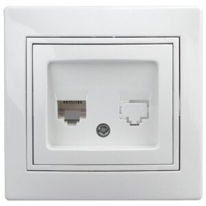 1-303-01  Intro Розетка информационная RJ45, IP20, СУ, Plano, белый