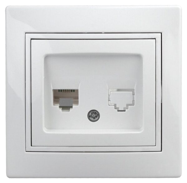 1-303-01  Intro Розетка информационная RJ45, IP20, СУ, Plano, белый
