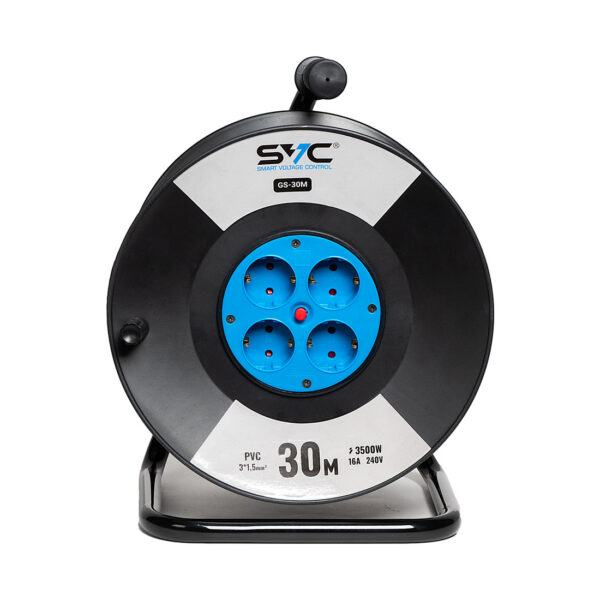 Удлинитель на катушке, SVC, GS-30M, 4 розетки, 30 метров, 3500W, 240В, 16A, 3x1.5mm², Защита от дете — изображение 2