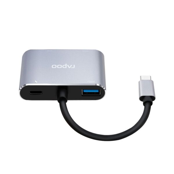 Мультифункциональный адаптер, Rapoo, XD30, 1xHDMI, 1xVGA, Grey — изображение 2