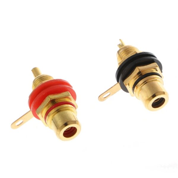 Разъем RCA мама на корпус пара красный черный — изображение 2