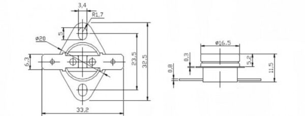 Термостат: KSD-105 105*C 10A 250V (B-1002) — изображение 2