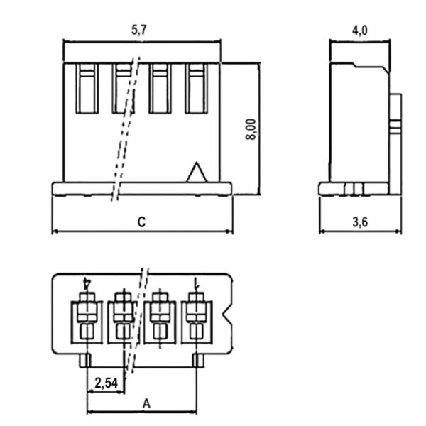 Межплатный кабель: 1007 AWG26 2.54mm C3-04 RBYB — изображение 2