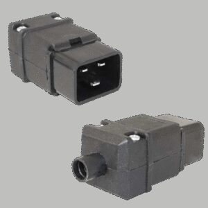 Разъем питания сетевой C20 IEC 320 AC-012 RUICHI, 3 контакта, 250 В, 16 А, -25…+70 °C, нейлон, черны